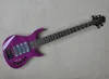 5 strängar Purple Electric Bass Guitar med Rosewood Fretboard, 24 banden, kan anpassas som begäran