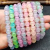 Strand Girl Crystal Pulseras coloridas Piedra natural Cuarzo Amatista Fluorita Con cuentas Dulce Reiki Healing Energy Brazaletes Joyería