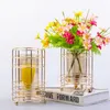 Kerzenhalter Tischdekoration Luxus Frankreich Vergoldung Kerzenständer Glas Blumenvase Dekor für Hochzeitsdekoration Home Room Party