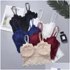 Bras Lingerie Women Y Lace Floral Bralette Bra Tank Camis Underwear Crop Tops Brassiere Rop Delivery Apparel Womens Dhiim