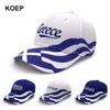 Bola Caps KOEP Atacado Primavera Moda Boné de Beisebol Grécia Bandeira para Mulheres Verão Malha Chapéu Menina Unisex HipHop Chapéus 230727