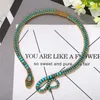 Charms Blue Turquoise Micron Pave Snake Halsband Antik Egypten Style Cleopatra Bendable Sexy Wild Choker 230727