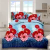 Bedding sets Blue 3D Rose Set King Size Flower Comforter Duvet Cover Romantic Wedding Decor Bed Linen Bedclothes Sheet Pillowcase 230727