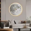 Duvar Saatleri Modern Minimalist Saat Oturma Odası Ay Kumtaşı Boyama Ev Moda Restoran Fikirleri Işık Dekorasyon