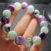 Bangle Natural Feather Fluorite Bracelet Fashion Gemstone Crystal Jewelry Women Healing Holiday Gift 1PCS 14MM