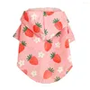 Hundkläder Lovely Pink Strawberry Print Raincoat Coat Huven Vattentäta hundar Jackor Rain utomhus Petkläder Andningsflickan Mops