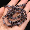 Pärlor naturliga svarta agater sten oregelbundna chips grus löst för kvinnor armband smycken tillbehör storlek 3x5-4x6mm längd 40 cm