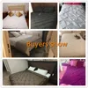 Sängkläder sätter lyxuppsättning av solid färg nyp veck konstverk täcke med kuddar vit grå säng täcker drottning kung storlek 3 st 230727