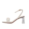 Heel Sandals Low Ankle Buckle Shoes One Strap Summer Elegant Square Toe Pumps Designer Women 2024 Stilettos 36422