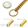 Collari per cani Collare da passeggio a catena Maglia cubana dorata Acciaio inossidabile 316L Metallo 10 mm Resistente per cani di piccola taglia