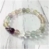 Perlé Mg0312 Conception Fluorite Femmes Bracelet Pierre Naturelle Yoga Protection De L'énergie Négative Poignet Mala Bijoux Drop Delivery Brac Dhet4