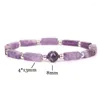 Charm Bracelets Minimalist Colorful Stripe Stone Unique Tourmaline Purple Crystal Cube Beads Bangles Healing Anxiety Jewelry Bracelet