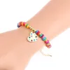 Pulseras con dijes Bohemia con incrustaciones de diamantes de imitación amor corazón colgante pulsera para mujer personalidad esmalte conchas cuentas joyería