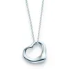 디자이너 브랜드 Tiffays 925 Sterling Silver Love 시리즈 인기 다이아몬드 쇄골 목걸이 발렌타인 데이 선물
