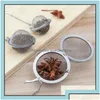 Colanders sil 100st teaware rostfritt stål mesh te boll infuser silver sfär låsning krydda te-filter filtrering örtbal cu dhewt