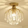 Plafondverlichting Creatieve Kristallen Lampen E27 Lamp Led Woonkamer Slaapkamer Gouden Zwarte Glans