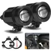 Éclairage de moto Projecteur à LED pour moto 12V 24V 30W Réglage Baril laser Projecteur externe Lampe à LED intégrée Moto Phare externe x0728