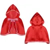 Jassen Meisjes Red Riding Cloak Hood Kids Halloween Cosplay Kostuum Kleine Prinses Capuchon Cape Carnaval thema Party Rollenspel Aankleden 230728