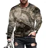 Camisetas masculinas 2023 verão t-shirt d estampado relógio o pescoço manga curta legal casual esportes moda rua grande 6xl