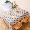 Table Cloth Simple Flowers Dot Pattern Tablecloth Waterproof and Oil-proof Tablecloth Net Red Rectangular Desk Cloth R230726