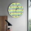 Wandklokken Geel-groen Aquarel Gradiënt Slaapkamer Klok Grote Moderne Keuken Eetkamer Ronde Woonkamer Horloge Home Decor