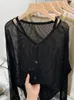 Kvinnors stickor Kvinnor Gray Sticke Cardigan Sweater Fashion Damer Loose V-Neck Långärmning Knit Korean Vintage Jumper Y2K 2023 Kläder