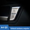 Boutons de déverrouillage de porte de voiture paillettes décoration couverture garniture 4 pièces pour Audi A4 09-16 Q5 10-17 Chrome ABS voiture style2633