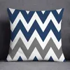 Cushion Decorative Pillow Blue Pattern Decorative Cushion Cover Stripe Geometric Case For Car Sofa Decor Pillowcase Home Throw 45X45CM 230727