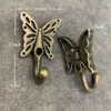 Hooks Butterfly Decoration Wall Door Clothes Hook Mural Cupboard Wardrobe Single Alloy Row Black White Bronze Coat