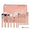 Other Health Beauty Items In Stock High Quality Makeup Brush 15Pcs/Set With Pu Bag Professional For Powder Foundation Blush Eyesha Dhylz