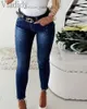 Women's Jeans High quality zipper design with bow details jeans with high waist and sexy push up ultra-thin pants Z230728