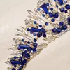 6 couleurs de luxe à la main perles de cristal diadème pour femmes filles fête de mariage mariée mariée princesse couronne cheveux bijoux