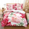 Set di biancheria da letto Fiore 3d San Valentino Matrimonio Set Lussuoso Cuore rosa Amore Copripiumino Queen Twin Size Federa 2 3 pezzi Personalizzato 230727