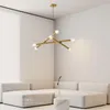 Pendant Lamps Nordic Minimalist Post-modern Bedroom Chandelier Creative Personality Stainless Steel Restaurant Intelligent LED Decorative