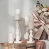 Mum tutucular retro ahşap şamdan el yapımı oyma İskandinav ev dekoru yaratıcı düğün masa dekorasyon süsleri hediye fikirleri