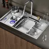 304 évier de cuisine en acier inoxydable grand lavabo à cuve unique accessoires de cuisine ensemble de vidange Topmount/drop-in/undermount