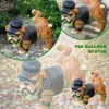 Decorative Objects Figurines Tough Guy Bulldog Peeing Dog Statue With Sunglasses Nordic Creative Funny Animals Gnome Garden Decoration Sculpture 230727