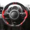 Capa de volante de carro de couro genuíno costurada à mão antiderrapante para Mini Cooper S One Countryman Clubman R60 F60 F54 F55 F562142