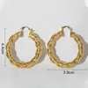 Hoop Earrings AiMi Fashion Jewelry Gold Color For Women Big Round Circle Wave Ear Jewel Accessory 39MM Wide Daily Wear Gift