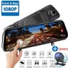 Caméras de recul de voiture Capteurs de stationnement Novel-10 pouces Stream Media DVR Double objectif HD 1080P 32G Miroir Enregistreur vidéo Dash Cam307i