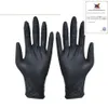 Gants de protection jetables noirs 100pcs ménage nettoyage gants de lavage nitrile laboratoire nail art tatouage gants antistatiques2284