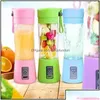 Fruits Légumes Outils Électrique Juicer Cup Mini Portable Usb Rechargeable Juice Blender Et Mixer 2 Feuilles En Plastique Faire Des Tasses Dhbth Drop Dhd6S