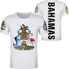 Herr t-shirts bahamas t shirt bhs diy country t-shirt bs flagga nation kläder tryck gratis skräddarsydd po college svart vit röd tröja 230728