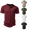 Magliette da uomo Estate 2023 Polo con colletto in cotone di bambù Tinta unita T-shirt a maniche corte allentata casual da uomo