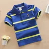 Tshirts Jargazol T Shirt Ubrania dla dzieci kołnierz Turndown Baby Boy Summer Top Tshirt Kolor Stripes Vetement Enfant Fille Camisetas FNAf 230728