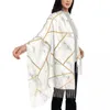Sjaals dames lang marmer abstract geometrisch patroon dames winter herfst zacht warm kwastje omslagdoek moderne kunstsjaal