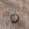 Pendentif Colliers En Acier Inoxydable Amant Femmes Bijoux Noir Colliers Hommes De Mode Cercle Coeur Collier Femme Choker Cadeaux Partie