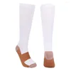 Sports Socks Women Men Knee High Better Circulation Reduce Swelling White Elastic Athletic Training For Compression Flight