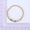 Strand Trendy Émail Étoile Forme Bracelet Mignon Bijoux Or Couleur Perles Bijoux Perlé Stretch Bracelets Pour Femmes Fille Cadeau En Gros