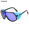 Sunglasses YAMEIZE Y2K Men One Piece Sun Glasses Women Steampunk Sports Ridding Shades Trendy Eyewear Uv400 2023 Gafas De Sol